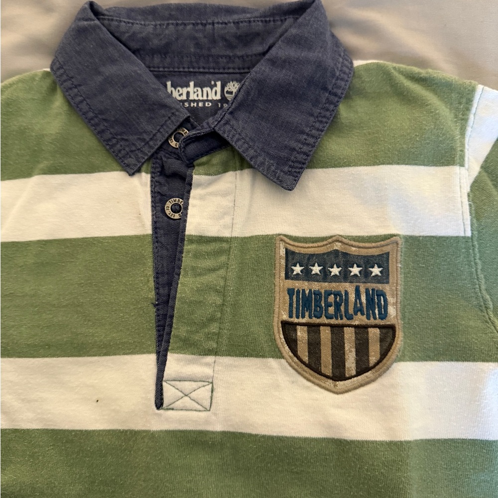 Timberland Boys Striped Rugby Polo Shirt Size 5 - Picture 6 of 11